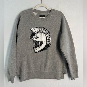 Burberry Gray Knight Graphic Crewneck Sweater